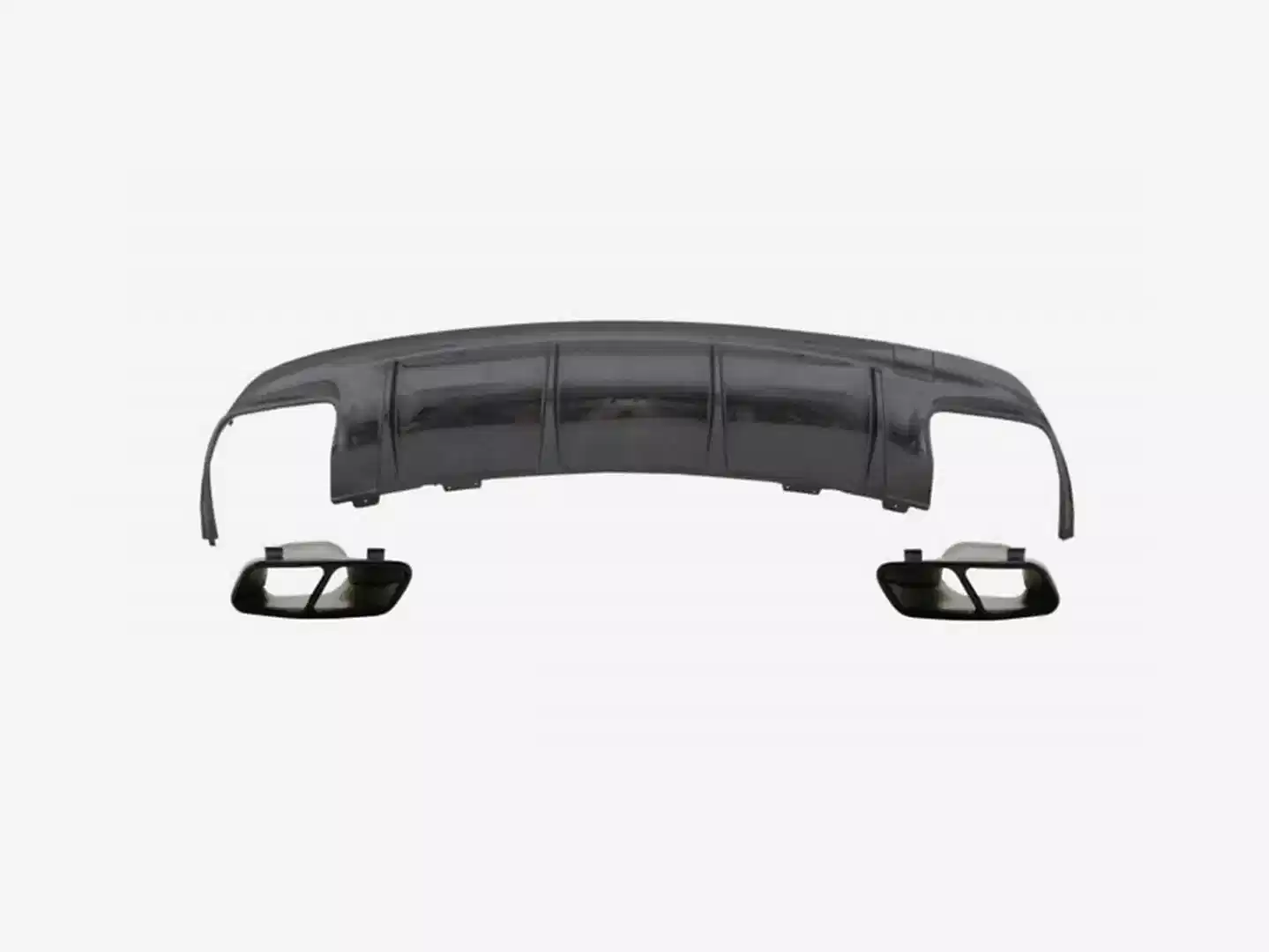 W117 CLA IÇIN UYUMLU CLA 45 GORUNUM DIFUZOR & EGZOZ SETI 16-19 SIYAH EGZOZ ILE