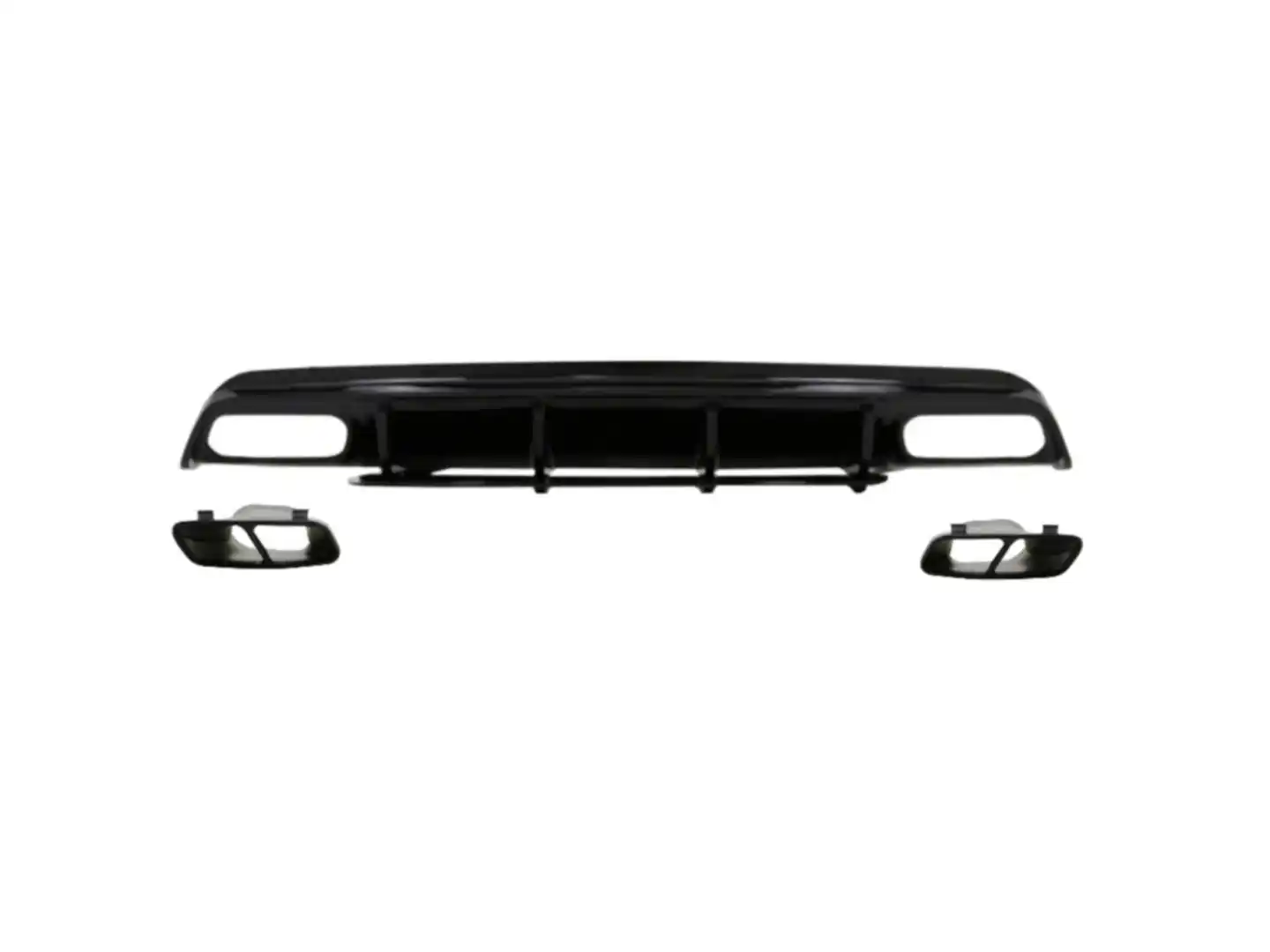 W176 16-18 A45 DIFUZOR & EGZOZ SETI (PARLAK SIYAH) - SIYAH EGZOZ ILE (AMG PAKET İÇİN )